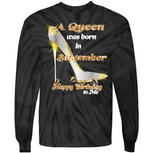 Born In September Birthday Queen Tie-Dye Long Sleeve Shirt