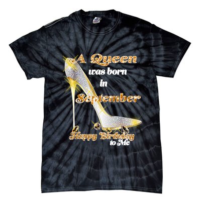 Born In September Birthday Queen Tie-Dye T-Shirt