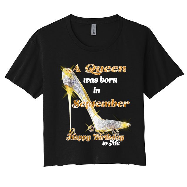 Born In September Birthday Queen Crop Top