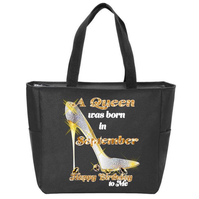 Born In September Birthday Queen Zip Tote Bag