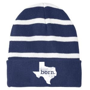 Born In Texas Home Striped Beanie with Solid Band