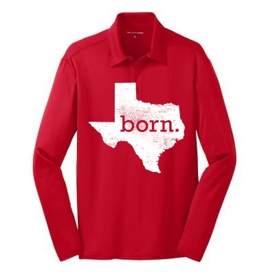 Born In Texas Home Silk Touch Performance Long Sleeve Polo