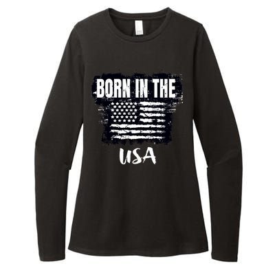 Born In The USA Womens CVC Long Sleeve Shirt