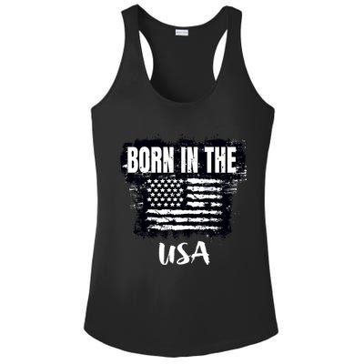 Born In The USA Ladies PosiCharge Competitor Racerback Tank