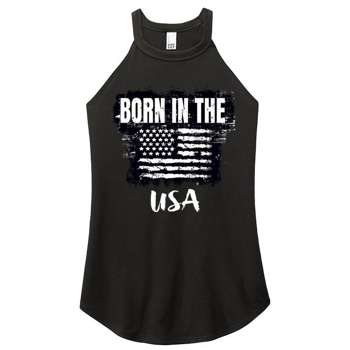 Born In The USA Women's Perfect Tri Rocker Tank