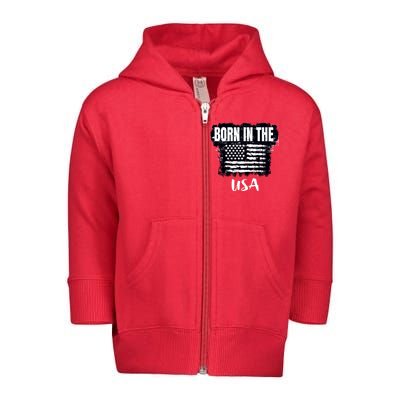 Born In The USA Toddler Zip Fleece Hoodie