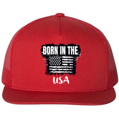 Born In The USA Flat Bill Trucker Hat