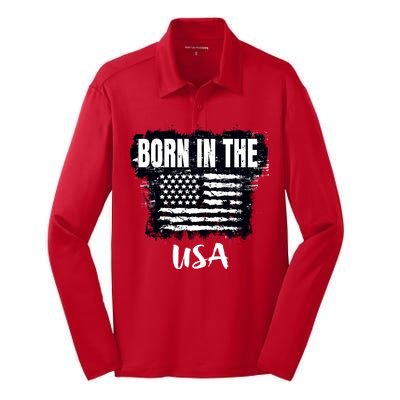 Born In The USA Silk Touch Performance Long Sleeve Polo