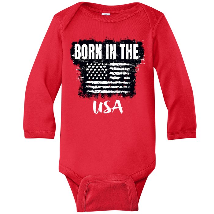 Born In The USA Baby Long Sleeve Bodysuit