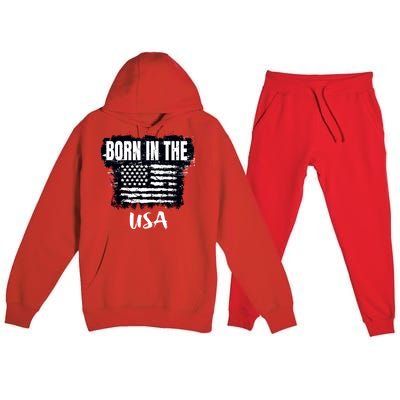 Born In The USA Premium Hooded Sweatsuit Set