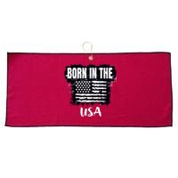 Born In The USA Large Microfiber Waffle Golf Towel