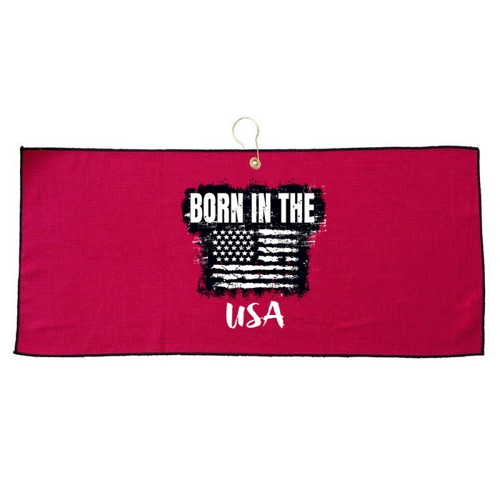 Born In The USA Large Microfiber Waffle Golf Towel