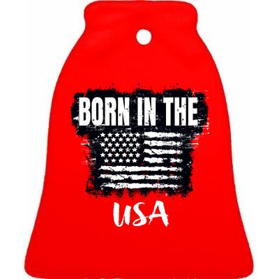 Born In The USA Ceramic Bell Ornament