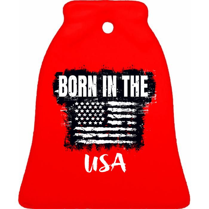 Born In The USA Ceramic Bell Ornament