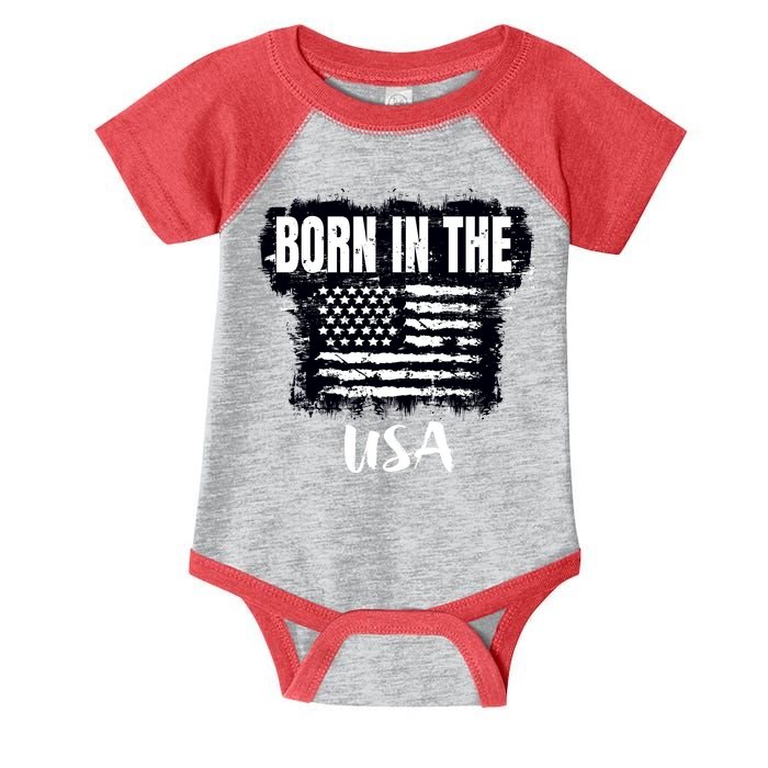 Born In The USA Infant Baby Jersey Bodysuit