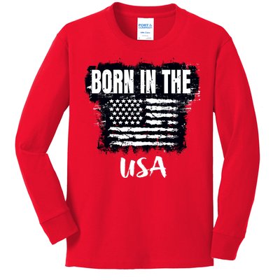 Born In The USA Kids Long Sleeve Shirt