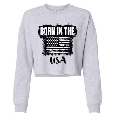 Born In The USA Cropped Pullover Crew