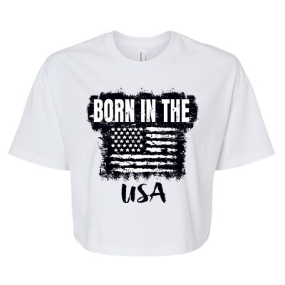 Born In The USA Bella+Canvas Jersey Crop Tee