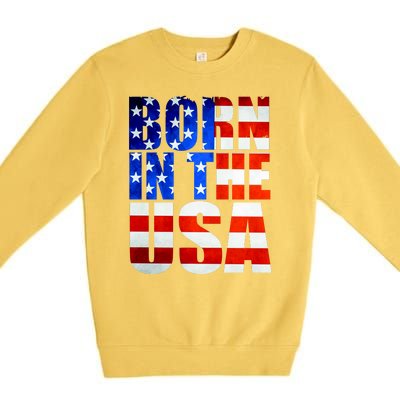 Born In The USA Flag Premium Crewneck Sweatshirt