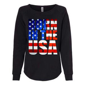 Born In The USA Flag Womens California Wash Sweatshirt