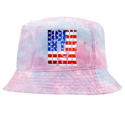 Born In The USA Flag Tie-Dyed Bucket Hat