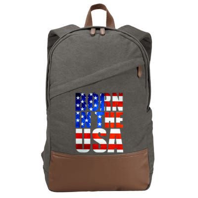 Born In The USA Flag Cotton Canvas Backpack