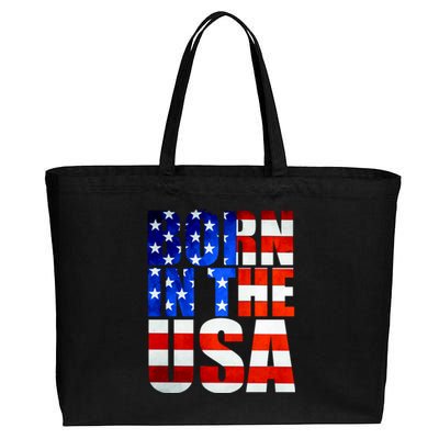 Born In The USA Flag Cotton Canvas Jumbo Tote