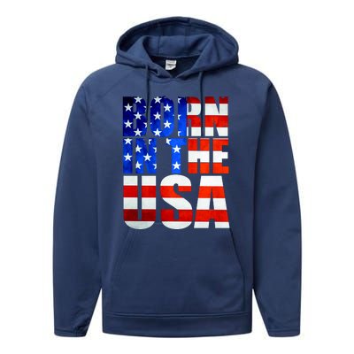 Born In The USA Flag Performance Fleece Hoodie