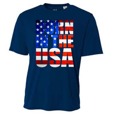 Born In The USA Flag Cooling Performance Crew T-Shirt