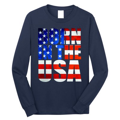 Born In The USA Flag Long Sleeve Shirt