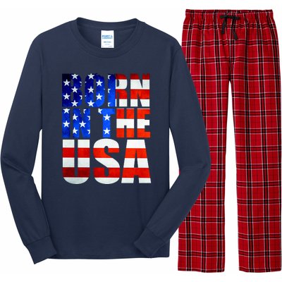 Born In The USA Flag Long Sleeve Pajama Set