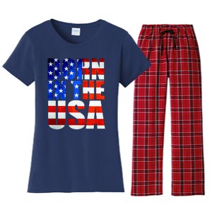 Born In The USA Flag Women's Flannel Pajama Set