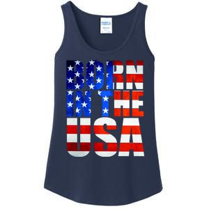 Born In The USA Flag Ladies Essential Tank