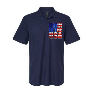 Born In The USA Flag Softstyle Adult Sport Polo