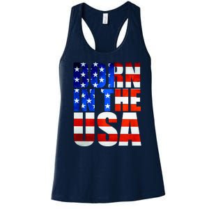 Born In The USA Flag Women's Racerback Tank