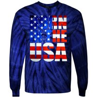 Born In The USA Flag Tie-Dye Long Sleeve Shirt