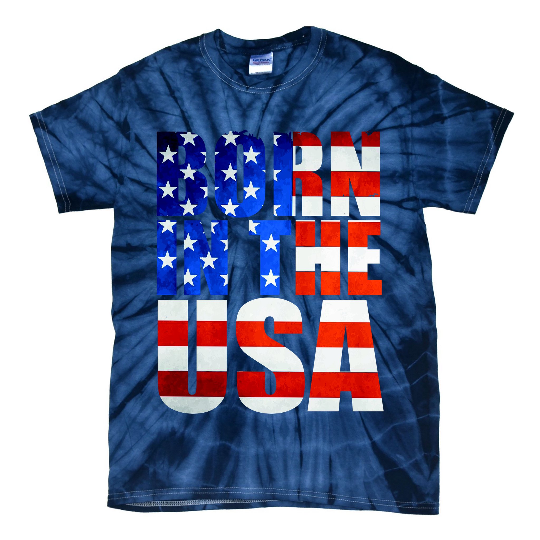 Born In The USA Flag Tie-Dye T-Shirt