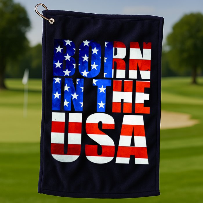 Born In The USA Flag Golf Towel