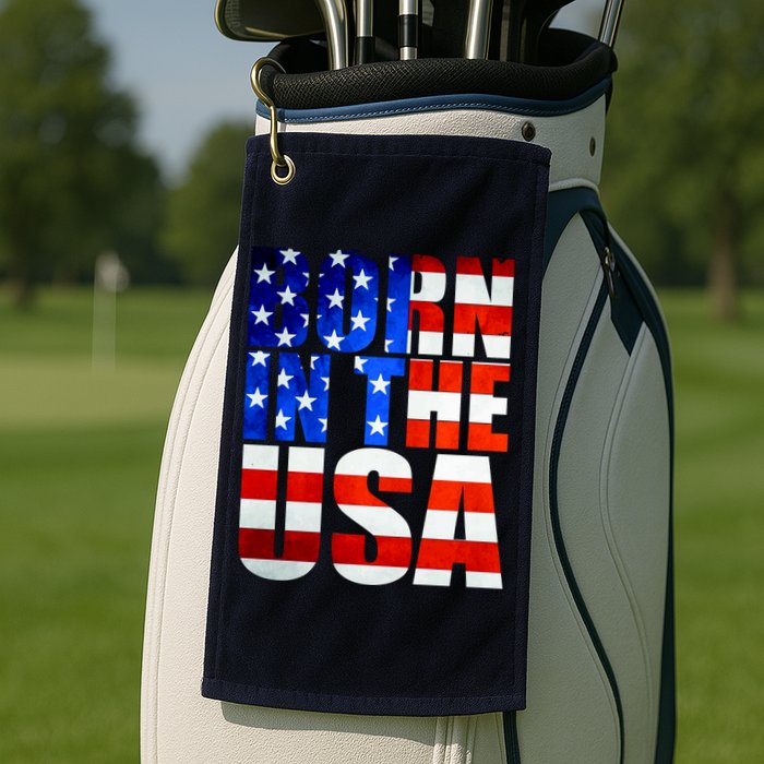 Born In The USA Flag Golf Towel