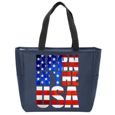 Born In The USA Flag Zip Tote Bag