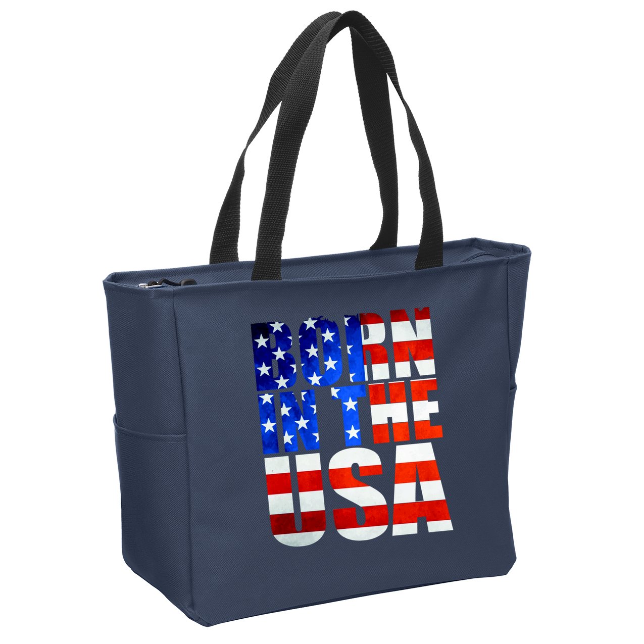 Born In The USA Flag Zip Tote Bag