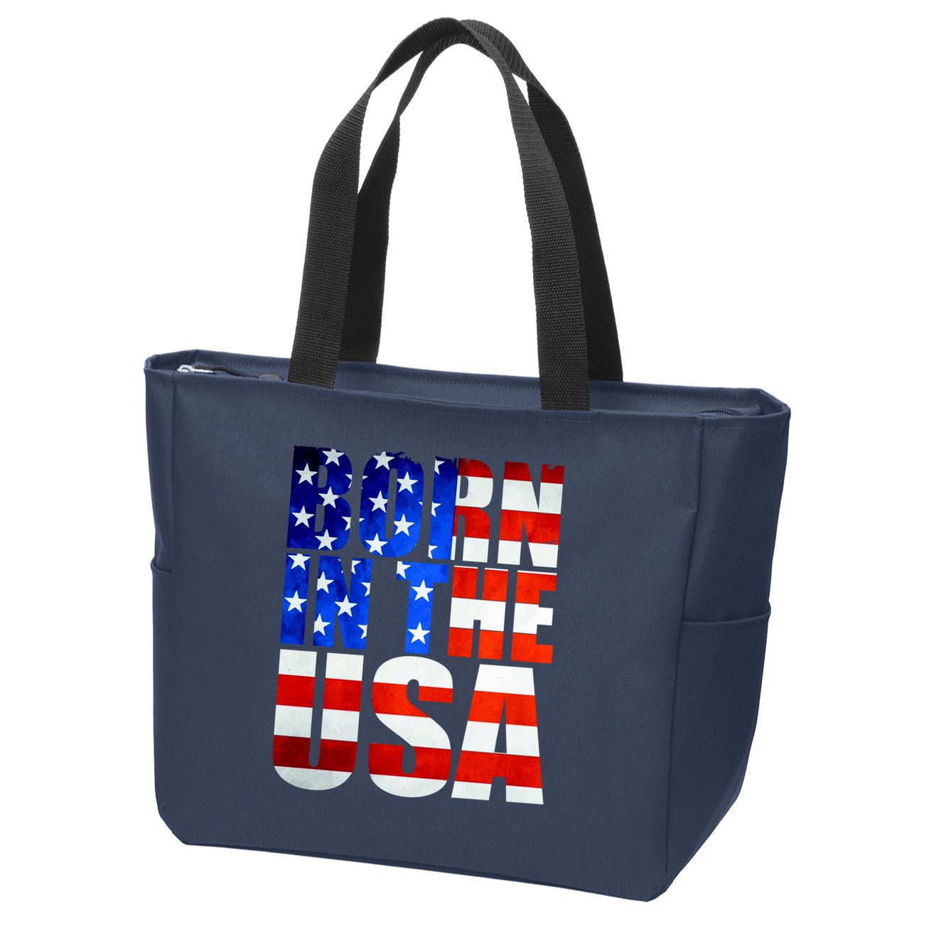 Born In The USA Flag Zip Tote Bag