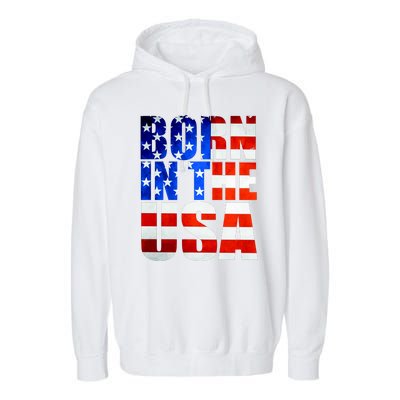 Born In The USA Flag Garment-Dyed Fleece Hoodie