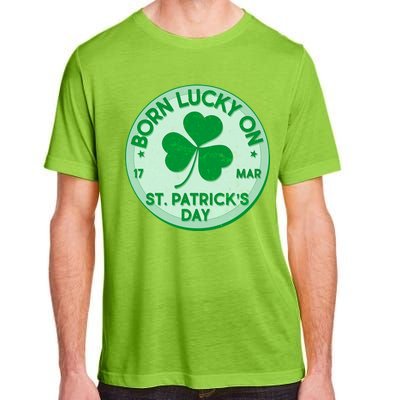 Born Lucky On St. Patrick's Day Adult ChromaSoft Performance T-Shirt