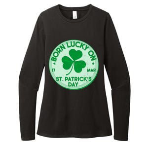 Born Lucky On St. Patrick's Day Womens CVC Long Sleeve Shirt