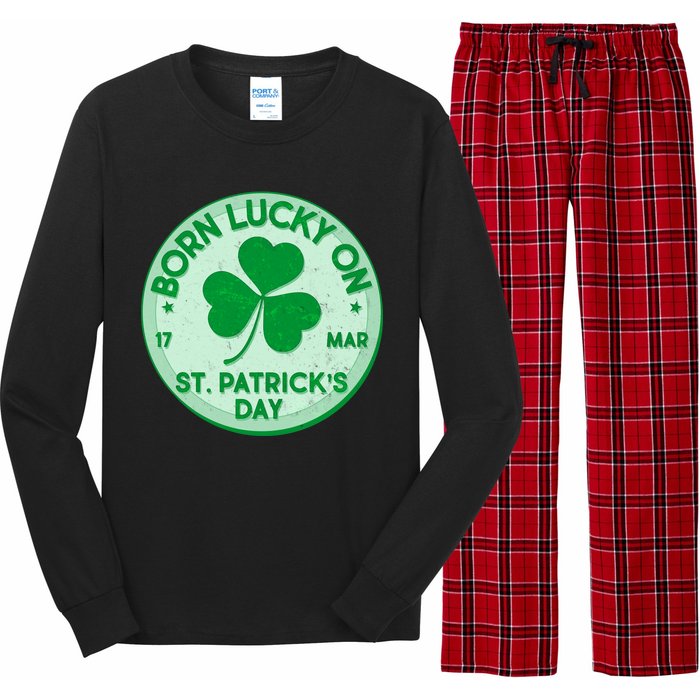 Born Lucky On St. Patrick's Day Long Sleeve Pajama Set