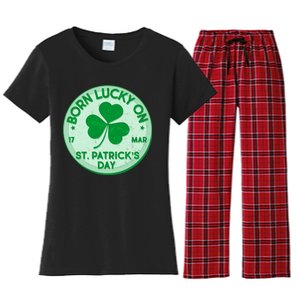 Born Lucky On St. Patrick's Day Women's Flannel Pajama Set