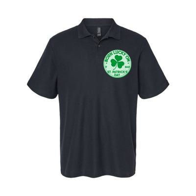 Born Lucky On St. Patrick's Day Softstyle Adult Sport Polo