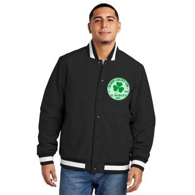 Born Lucky On St. Patrick's Day Insulated Varsity Jacket