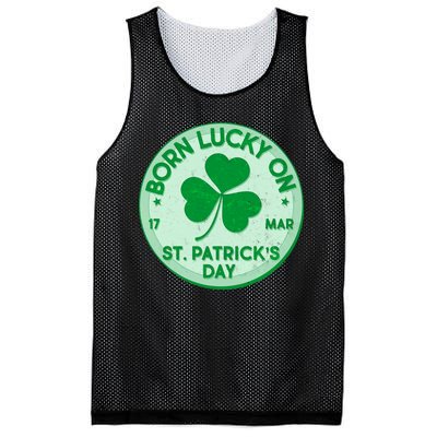 Born Lucky On St. Patrick's Day Mesh Reversible Basketball Jersey Tank